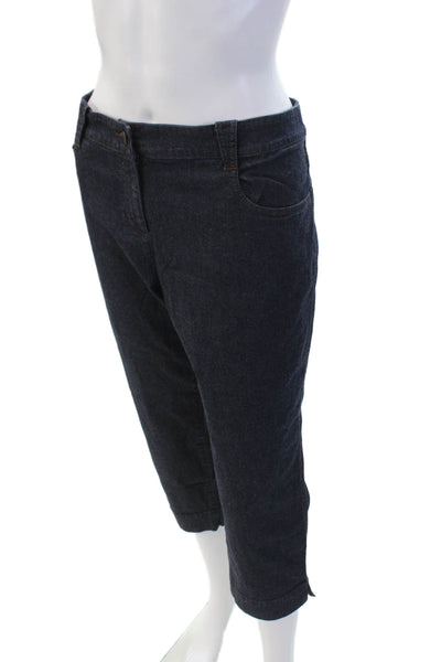 Eileen Fisher Women's Button Five Pocket Dark Wash Ankle Denim Pants Size PL