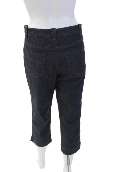 Eileen Fisher Women's Button Five Pocket Dark Wash Ankle Denim Pants Size PL