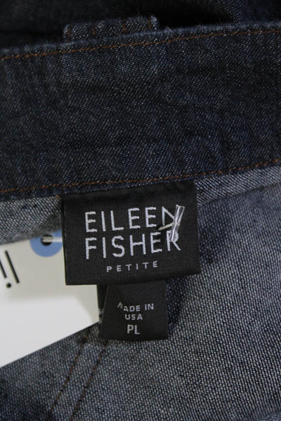 Eileen Fisher Women's Button Five Pocket Dark Wash Ankle Denim Pants Size PL
