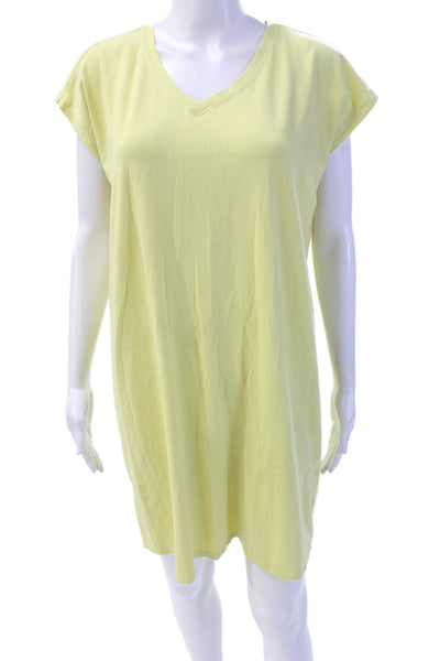 Eileen Fisher Women's V-Neck Sleeveless Mini T-Shirt Dress Yellow Size SP