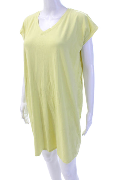 Eileen Fisher Women's V-Neck Sleeveless Mini T-Shirt Dress Yellow Size SP