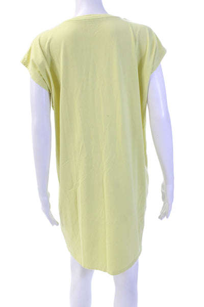 Eileen Fisher Women's V-Neck Sleeveless Mini T-Shirt Dress Yellow Size SP