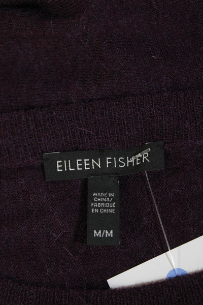 Eileen Fisher Women's Long Sleeves Round Neck Pullover Sweater Purple Size M