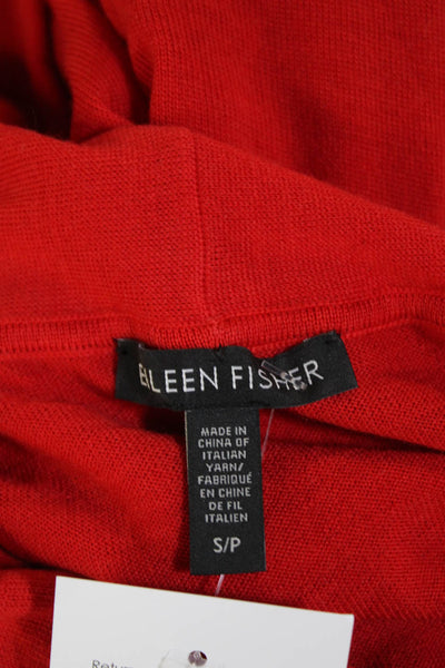 Eileen Fisher Women's Turtleneck Long Sleeves Hi-Lo Hem Sweater Red Size S/P