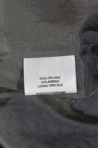 Eileen Fisher Women's Short Sleeves Open Front Cropped Jacket Gray Size L
