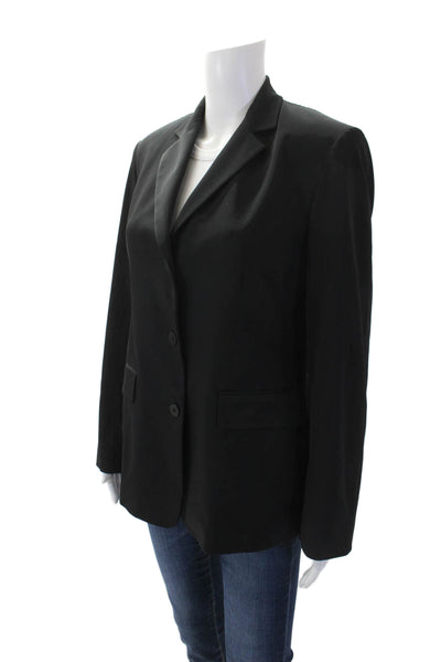 Donna Karan Womens Three Buttoned Long Sleeve Blazer Solid Black Size 6