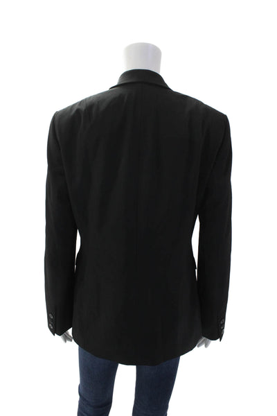 Donna Karan Womens Three Buttoned Long Sleeve Blazer Solid Black Size 6