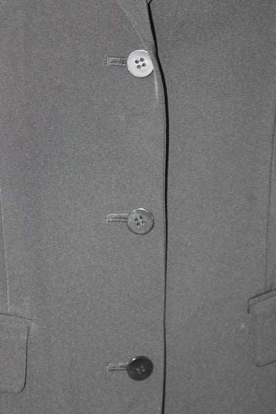 Donna Karan Womens Three Buttoned Long Sleeve Blazer Solid Black Size 6