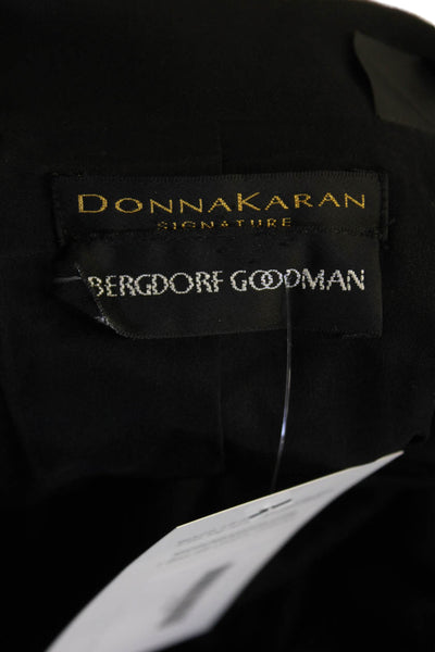 Donna Karan Womens Three Buttoned Long Sleeve Blazer Solid Black Size 6