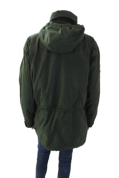 Obermeyer Womens Zippered Pocket Drawstring Waist Parka Jacket Green Size 10
