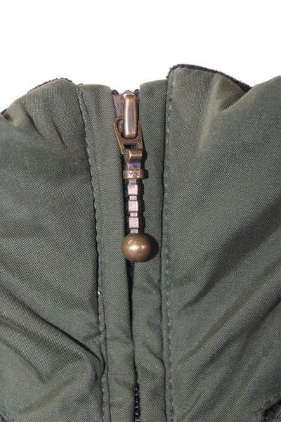 Obermeyer Womens Zippered Pocket Drawstring Waist Parka Jacket Green Size 10