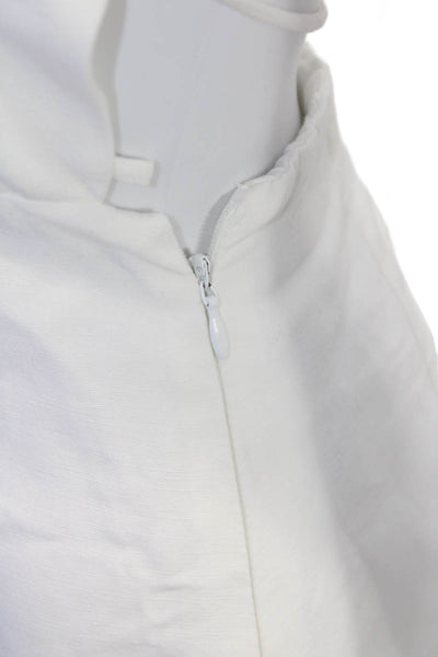 Zara Womens Puffy Short Sleeves A Line Mini Dress White Cotton Size Small