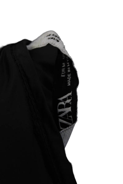 Zara Womens Full Zipper Hooded Long Sleeves Puffer Jacket Black Size Medium