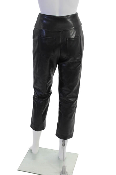 Jonathan Simkhai Womens Zippered High-Waisted Tied Straight Pants Black Size 0