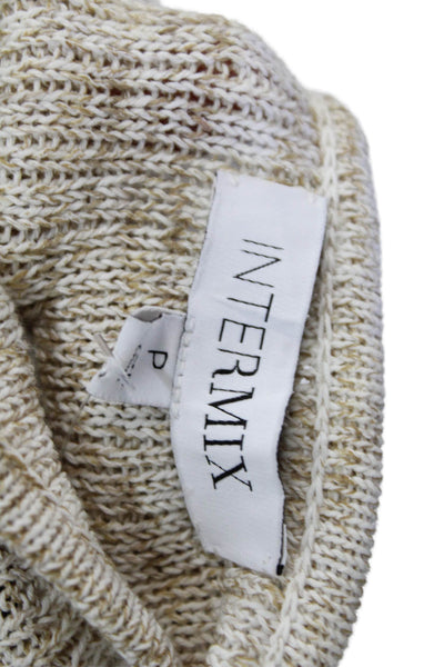 Intermix Womens Cotton Knit Sleeveless Scoop Neck Maxi Dress Beige Size PP
