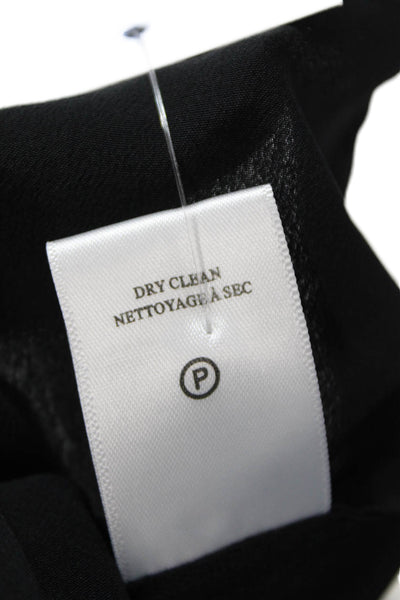 A.L.C. Women Silk Sleeveless Button Closure Tank Top Black Size 8