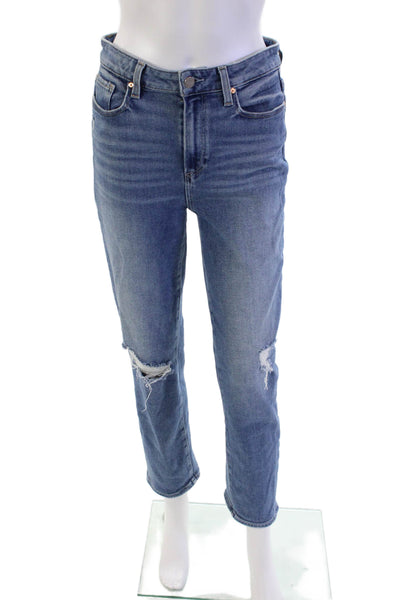 Paige Womens High Rise Slim Leg Zip Up Cindy Jeans Blue Cotton Size 29