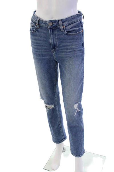Paige Womens High Rise Slim Leg Zip Up Cindy Jeans Blue Cotton Size 29