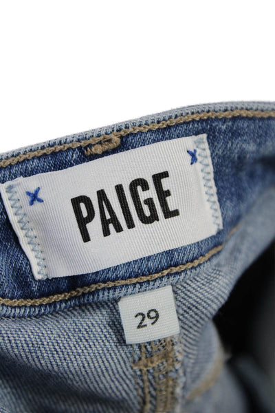 Paige Womens High Rise Slim Leg Zip Up Cindy Jeans Blue Cotton Size 29