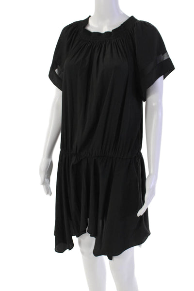 Ramy Brook Womens Off The Shoulder Short Sleeves A Line Dress Black Size Medium