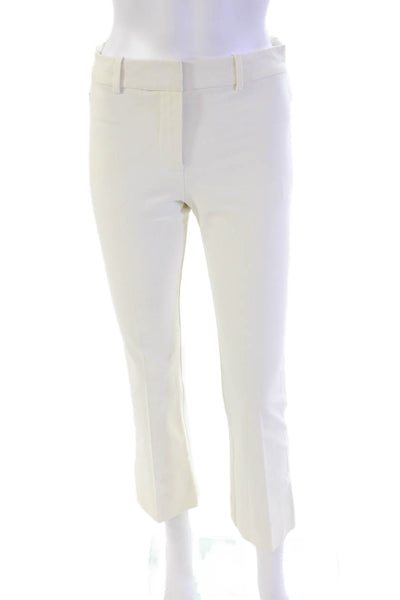 Derek Lam 10 Crosby Cotton Tailored Straight Leg Slim Fit Pants White Size 2