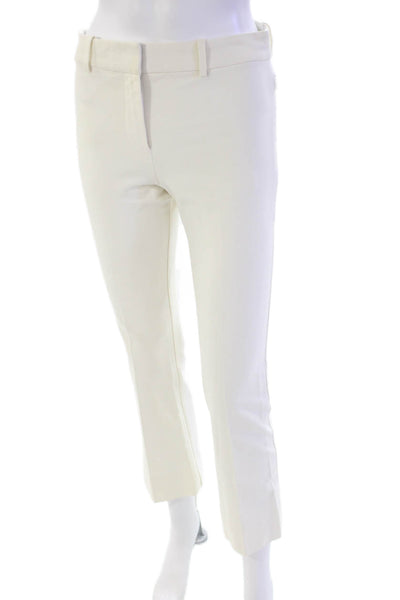 Derek Lam 10 Crosby Cotton Tailored Straight Leg Slim Fit Pants White Size 2