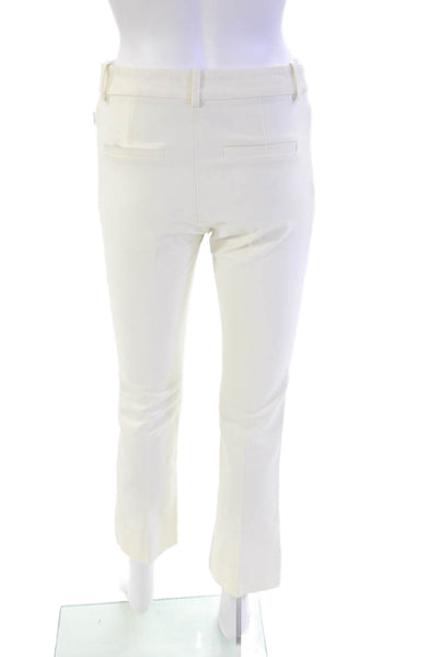 Derek Lam 10 Crosby Cotton Tailored Straight Leg Slim Fit Pants White Size 2