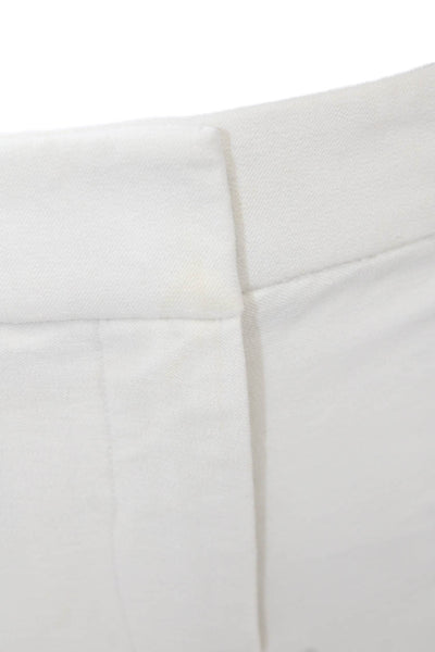 Derek Lam 10 Crosby Cotton Tailored Straight Leg Slim Fit Pants White Size 2