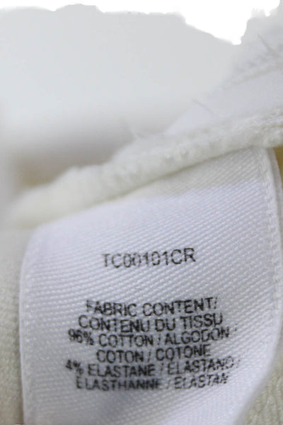 Derek Lam 10 Crosby Cotton Tailored Straight Leg Slim Fit Pants White Size 2