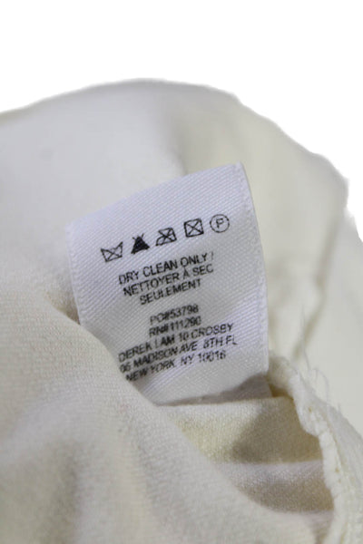 Derek Lam 10 Crosby Cotton Tailored Straight Leg Slim Fit Pants White Size 2