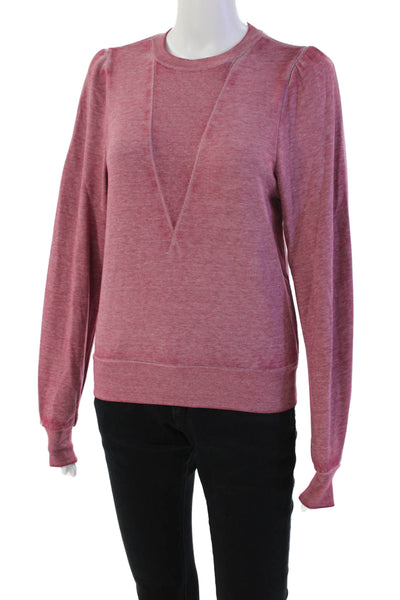 525 Womens Cotton Blend Long Sleeve Crew Neck Pullover Sweatshirt Pink Size XS