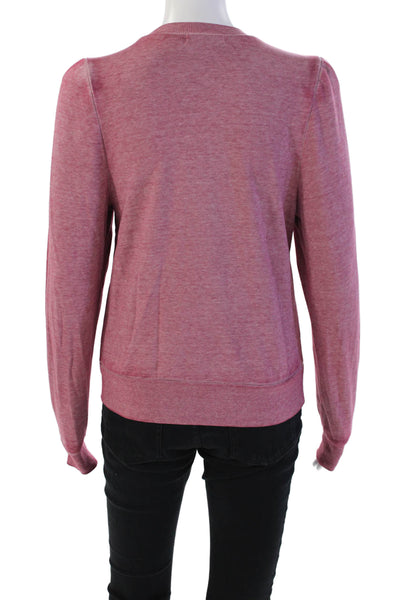 525 Womens Cotton Blend Long Sleeve Crew Neck Pullover Sweatshirt Pink Size XS