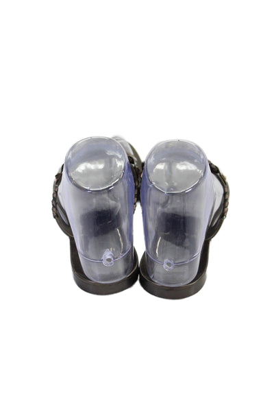 Jack Rogers Womens Georgica Woven Embroidered Slip On Jelly Sandal Gray Size 6