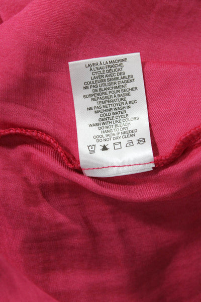 Rachel Zoe Womens Sleeveless V Neck Ruffle Trim Blouse Pink Size XL