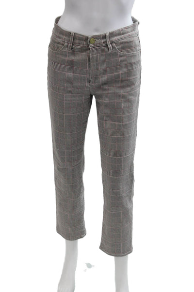 Frame Womens Cotton Le High Straight Pinstriped Skinny Fit Pants Gray Size 28