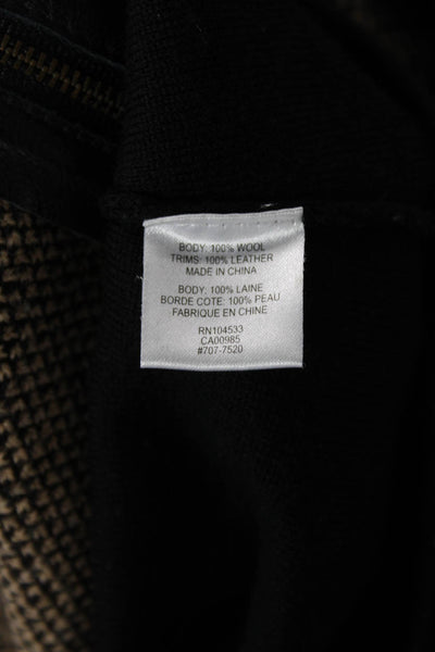 Nanette Lepore Womens Wool Knit Striped Zip Hem Pullover Sweater Black Size XS
