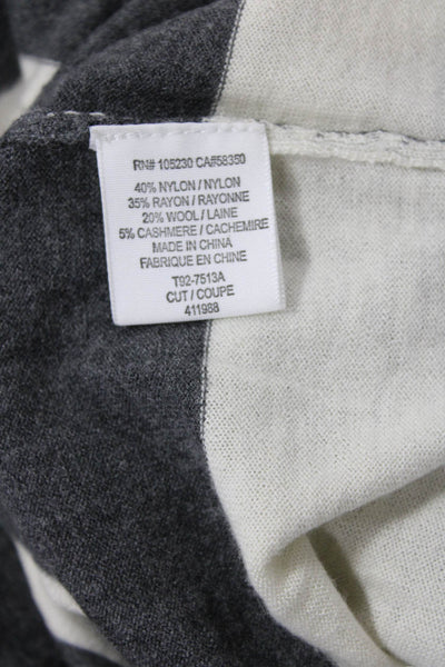 Joie Womens Striped Knit V-Neck Quarter Sleeve Pullover Sweater Gray Size S
