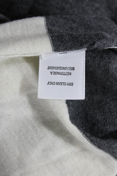 Joie Womens Striped Knit V-Neck Quarter Sleeve Pullover Sweater Gray Size S
