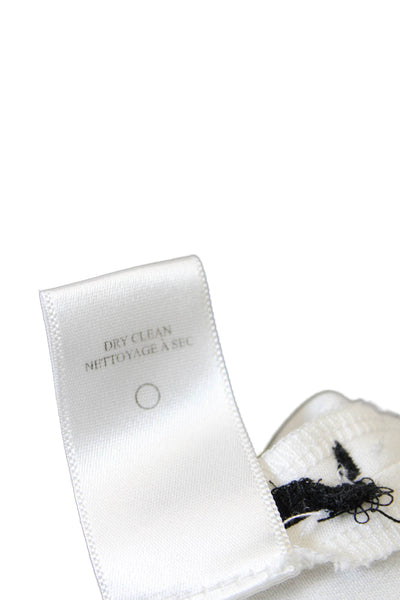 ALC Womens Elastic Waistband Mid Rise Scalloped Shorts Black White Size 2