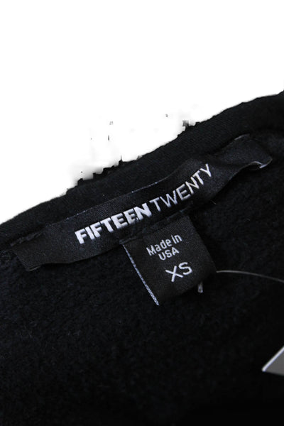 Fifteen Twenty Womens Long Flare Sleeve Scoop Neck Sweatshirt Black Size XS