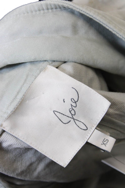 Joie Womens Front Zip 3/4 Sleeve Hooded Light Jacket Gray Cotton Extra Small