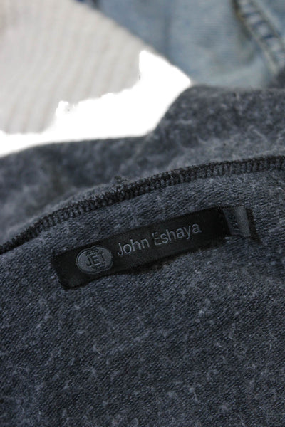 Jet John Eshaya Womens Denim Hooded Button Down Jacket Blue Cotton Size Small