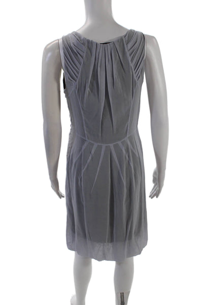 Richard Chai Womens Cotton Sleeveless Zippered Scoop Neck Dress Blue Size 8