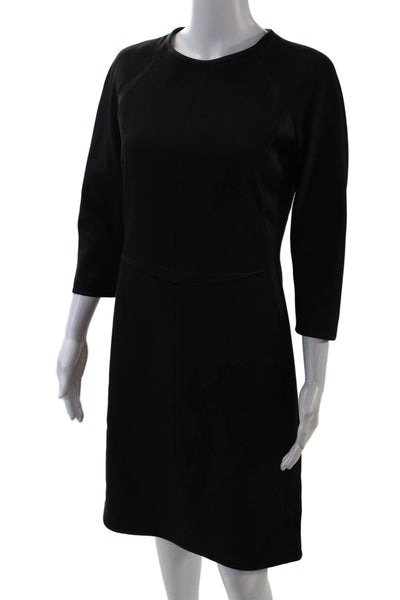 Narciso Rodriguez Womens Wool Long Sleeve Zippered Pencil Dress Brown Size 4