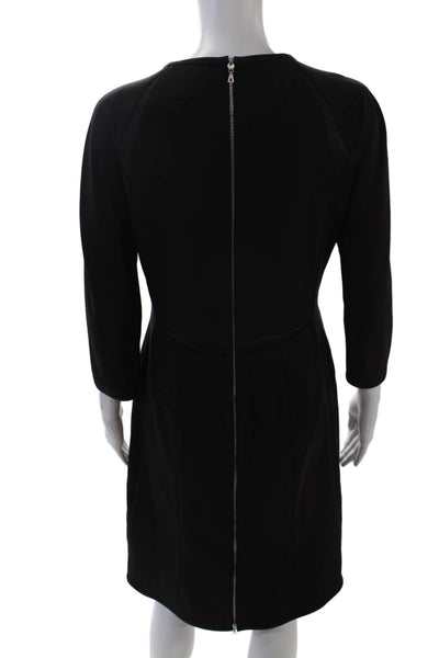 Narciso Rodriguez Womens Wool Long Sleeve Zippered Pencil Dress Brown Size 4