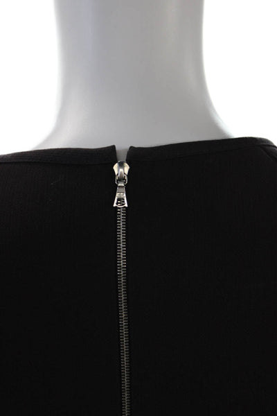 Narciso Rodriguez Womens Wool Long Sleeve Zippered Pencil Dress Brown Size 4