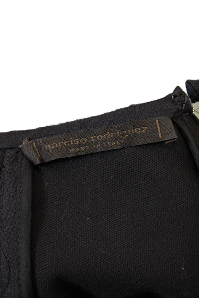 Narciso Rodriguez Womens Wool Long Sleeve Zippered Pencil Dress Brown Size 4