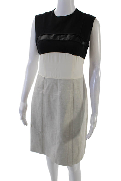 Narciso Rodriguez Womens Sleeveless Zipper Knee Length Pencil Dress Gray Size 4