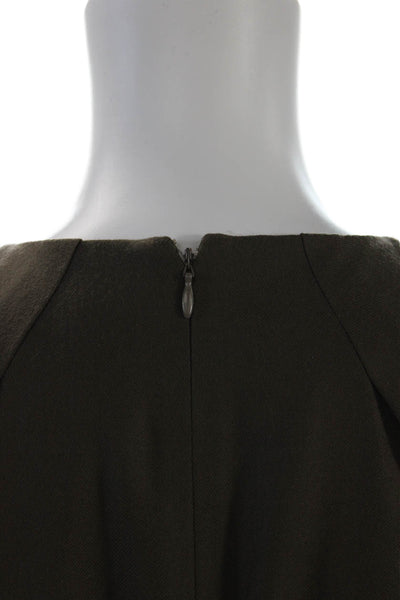 Derek Lam Womens Short Sleeve Zippered Knee Length Dress Brown Size 4