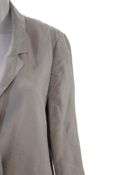 Allsaints Womens Long Sleeve Collared Open Front Blazer Gray Size 8